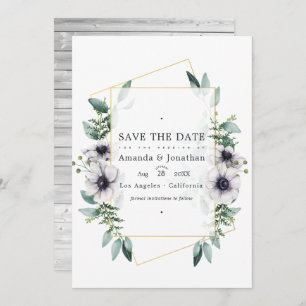 Reserva La Fecha Eucalyptus Anemone Geométrico Boda
