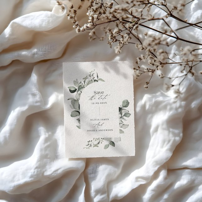 Reserva La Fecha Eucalyptus botánico elegante boda moderno (Subido por el creador)
