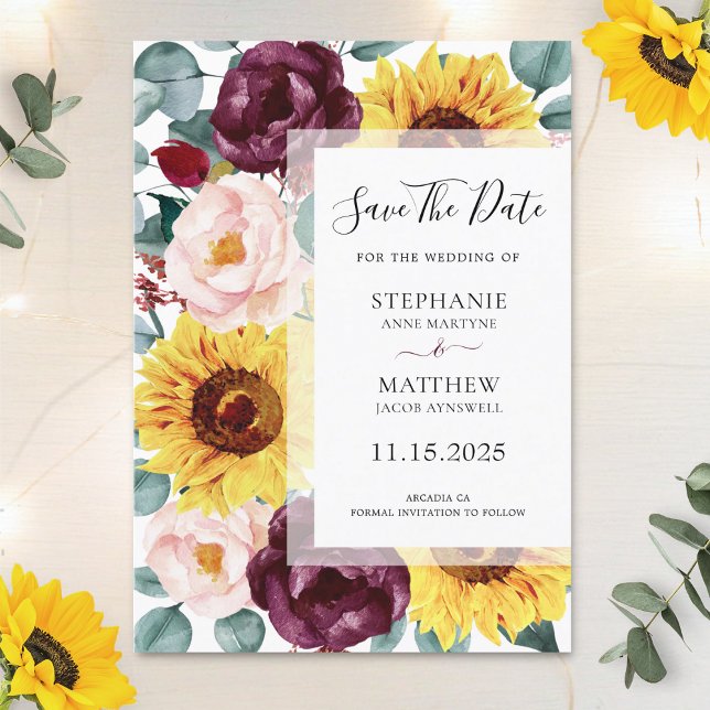 Reserva La Fecha Eucalyptus Burgundy Rubor Photo Boda (Subido por el creador)