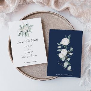 Reserva La Fecha Eucalyptus Cotton Boda blanco moderno