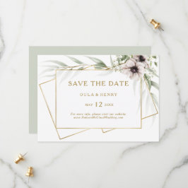 Reserva La Fecha Eucalyptus Geometric Horizontal Gold Guardar la fe