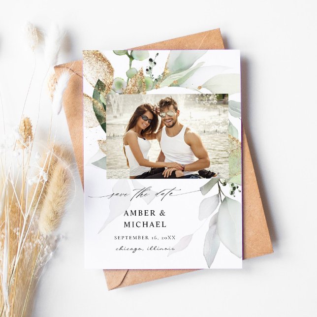 Reserva La Fecha Eucalyptus Glow Photo Save the Date 3 (Subido por el creador)