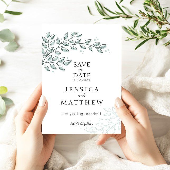 Reserva La Fecha Eucalyptus Greenery Boho Elegant Wedding (Subido por el creador)