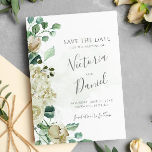 Reserva La Fecha Eucalyptus Greenery deja a un elegante Boda floral