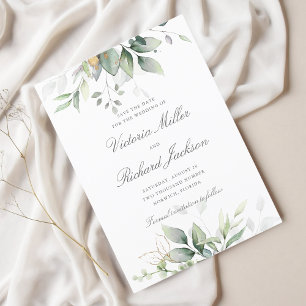 Reserva La Fecha Eucalyptus Greenery Gold deja una elegante boda