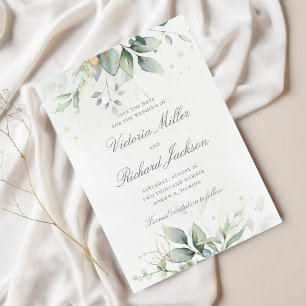 Reserva La Fecha Eucalyptus Greenery Gold deja una elegante boda