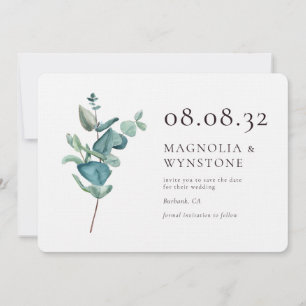 Reserva La Fecha Eucalyptus Luxury Linen Boda
