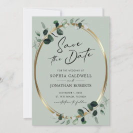 Reserva La Fecha Eucalyptus Modern Calligraphy Sage Boda