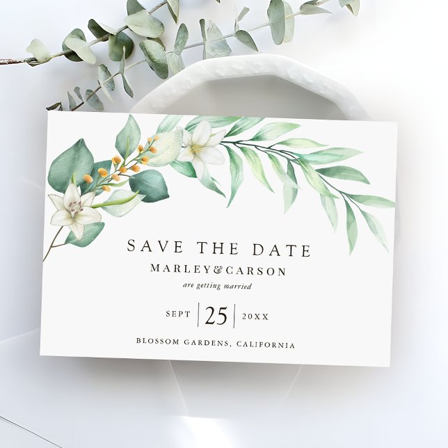Reserva La Fecha Eucalyptus Romántico La vegetación deja Boda (Subido por el creador)