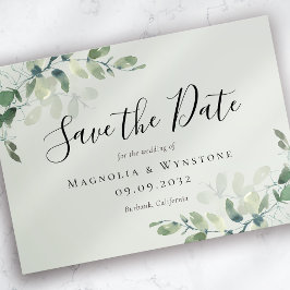 Reserva La Fecha Eucalyptus Sage Green Boda