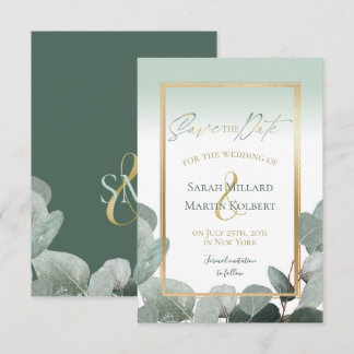 Reserva La Fecha Eucalyptus Save the Date sage green boda