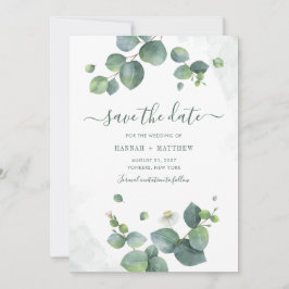 Reserva La Fecha Eucalyptus Script Greenery Botanical