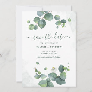 Reserva La Fecha Eucalyptus Script Greenery Botanical