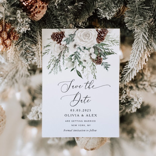 Reserva La Fecha Evergreen elegante Guardar la fecha (Subido por el creador)