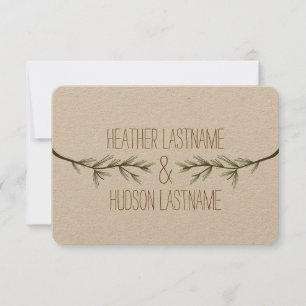 Reserva La Fecha Evergreen Tree Branches Wedding Save The Date