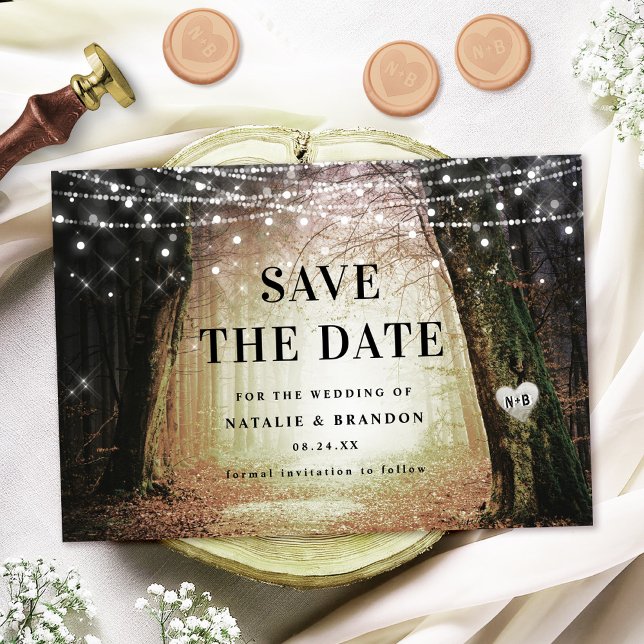 Reserva La Fecha Evermore | Bosque lechero encantado | Boda Amber (Announce your special day with the Evermore Save the Date - shown in the amber colorway!)