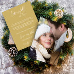 Reserva La Fecha Exquisite Winter Wedding Christmas Photo<br><div class="desc">Exquisite Winter Wedding Christmas Photo in Fake Gold Holiday Card as a Save the Date Card. Celebrate the magic of your winter wedding with our "Exquisite Winter Wedding Christmas Photo in Fake Gold" card, perfect for announcing your special day with a charming and festive touch. Snowfall in Love elegant calligraphy...</div>