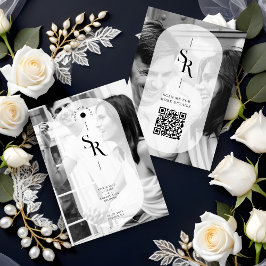 Reserva La Fecha Exquisito Vellum Transparency Black White Initials