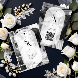 Reserva La Fecha Exquisito Vellum Transparency Black White Initials