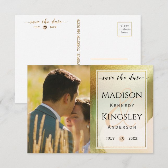 Reserva La Fecha Fab Chartreuse 🤵 Boda de presupuesto audaz y eleg (Anverso / Reverso)