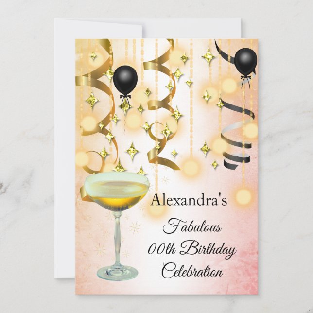 Reserva La Fecha Fabuloso Fiesta de las Luces Rosa de Champagne con (Anverso)