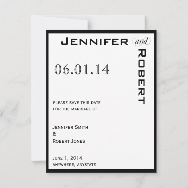 Reserva La Fecha Fabuloso Font Modern Save the Date (Anverso)