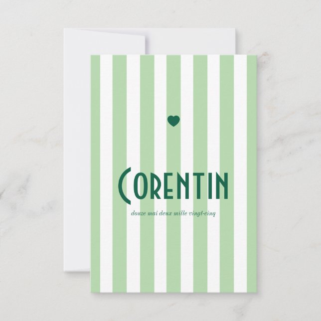 Reserva La Fecha Faire part de naissance Riviera Vert  (Anverso)