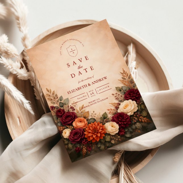 Reserva La Fecha Fall Floral Romance Wedding (Subido por el creador)