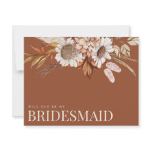 Fall Floral Terracotta Bridesmaid Propuesta Tarjet