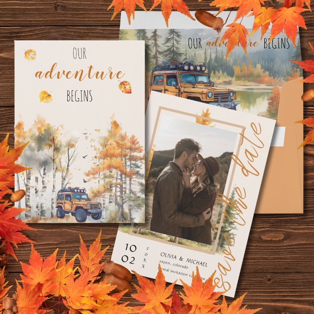 Reserva La Fecha Fall in Love Mountain Wedding Save the Date Card (Subido por el creador)
