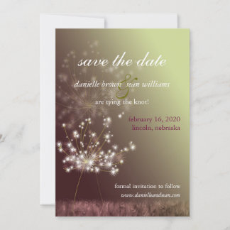 Reserva La Fecha Fall Meadow Dandelion Wedding Save the Date