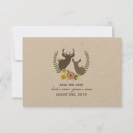 Reserva La Fecha Fall Wedding Floral Deer Save The Date