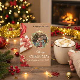 Reserva La Fecha Family Christmas Photo Card 2026 | Red Gift Design