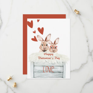 Reserva La Fecha Famoso Rabbit Vallentine Card Love