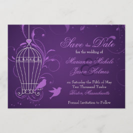 Reserva La Fecha Fanciosa Eggplant de Egeplant de Birdjage y Swirls