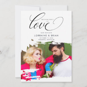 Reserva La Fecha Fancy Brushstroke Photo Sophisticated Wedding
