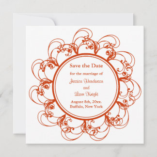 Reserva La Fecha Fancy Floral Save the Date (naranja)