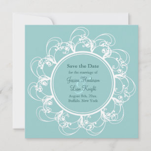 Reserva La Fecha Fancy Floral Save the Date (turquesa)