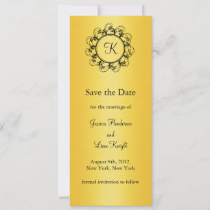 Reserva La Fecha Fancy Monograma Save the Date (oro)