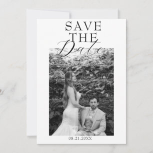 Reserva La Fecha Fancy Negro Y Blanco Foto De Boda De Dinero Antigu