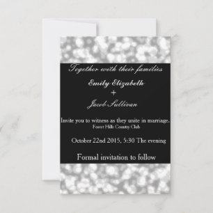 Reserva La Fecha Faux Glamours Elegant Wedding Silver Lughts