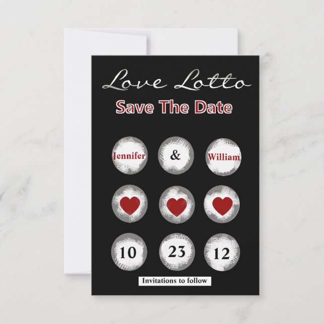 Reserva La Fecha Faux Love Lotto Save the Date Anunciation (Anverso)