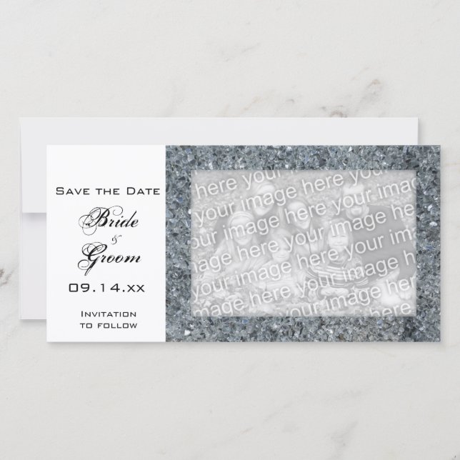 Reserva La Fecha Faux Sparkle Wedding Save the Date (Anverso)