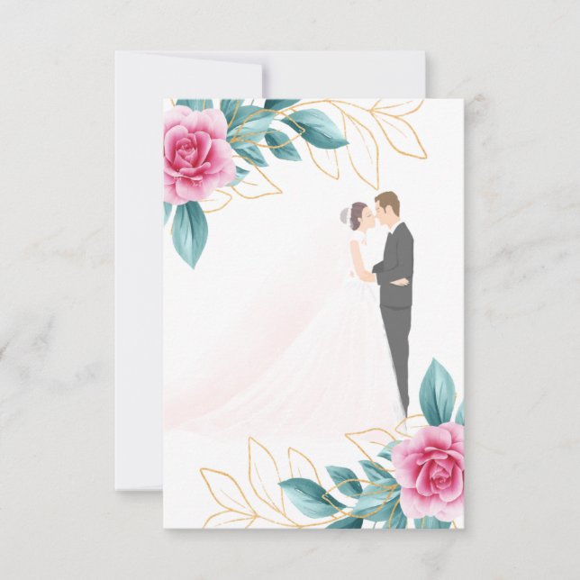 Reserva La Fecha Felicitaciones por una fiesta de bodas (Anverso)