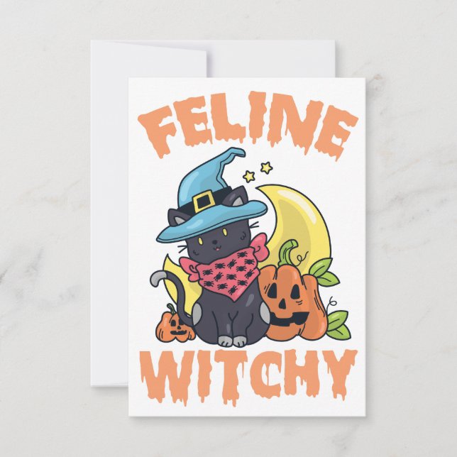 Reserva La Fecha Feline Witchy Funny Spooky Halloween Cat Kitten (Anverso)