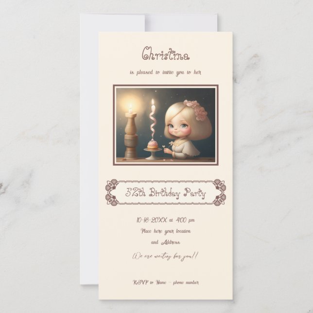 Reserva La Fecha Feliz cumpleaños Chica 01 (Anverso)