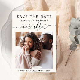 Reserva La Fecha Feliz día después de la foto de un Boda cream