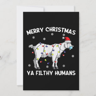 Reserva La Fecha Feliz Navidad Cabra Cara Máscara Cabra Santa