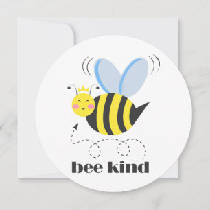 Reserva La Fecha Feliz princesa de abejas con corona y lema Bee Kin