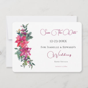 Reserva La Fecha Felizmente Casados Rosa Floral Navidad Boda